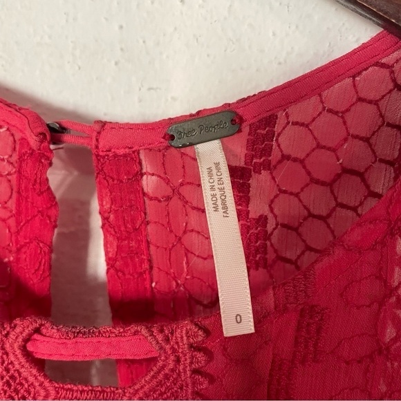 Free People Wherever You Go Crocheted Mini Dress Rose Red
Size 0 - Picture 8 of 16